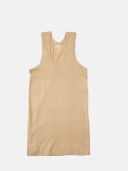 Cozi Boyz Soft Pure 100% Combed Cotton Round Neck Sleeveless Vest - Beige