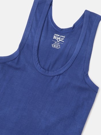 Cozi Boyz Soft Pure 100% Combed Cotton Round Neck Sleeveless Vest - Blue