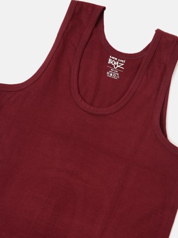 Cozi Boyz Soft Pure 100% Combed Cotton Round Neck Sleeveless Vest - Maroon