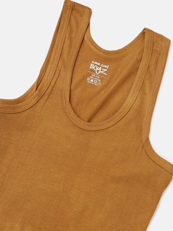 Cozi Boyz Soft Pure 100% Combed Cotton Round Neck Sleeveless Vest - Mustard