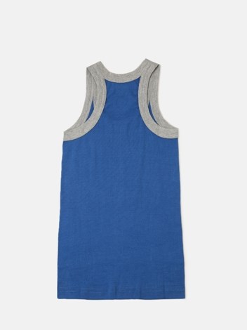 Cozi Boyz Sports Soft Pure 100% Combed Cotton Round Neck Sleeveless Vest - Blue