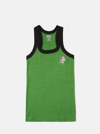 Cozi Boyz Sports Soft Pure 100% Combed Cotton Round Neck Sleeveless Vest - Green