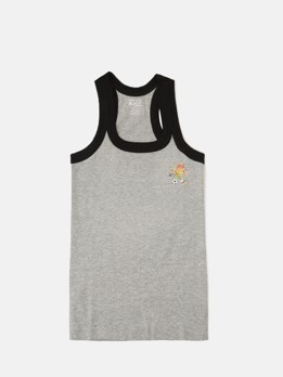 Cozi Boyz Sports Soft Pure 100% Combed Cotton Round Neck Sleeveless Vest - Grey