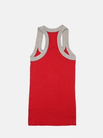 Cozi Boyz Sports Soft Pure 100% Combed Cotton Round Neck Sleeveless Vest - Red