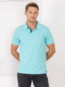COZI 2121 Super Soft Combed Cotton Regular Fit Polo T-Shirt - Pool Blue