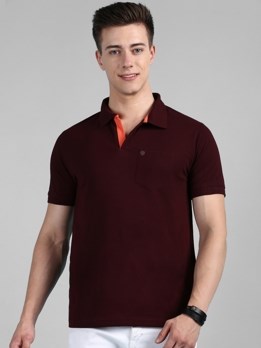 COZI 2122 Super Soft Combed Cotton Regular Fit Polo T-Shirt with Pocket - Maroon