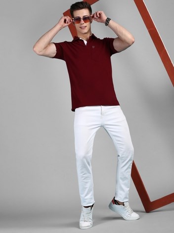 COZI 2122 Super Soft Combed Cotton Regular Fit Polo T-Shirt with Pocket - Maroon