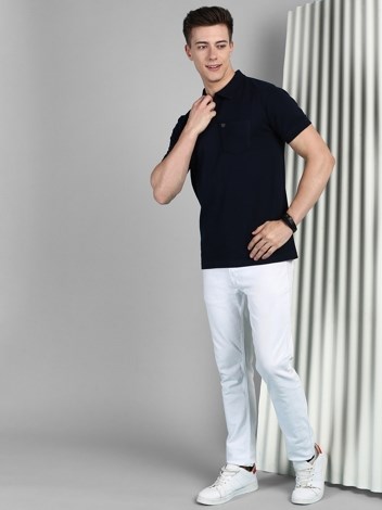 COZI 2122 Super Soft Combed Cotton Regular Fit Polo T-Shirt with Pocket - Navy