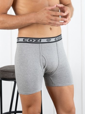 Bigshot Long Interlock Soft Combed Cotton Trunk with Ultrasoft Waistband - Grey Melange