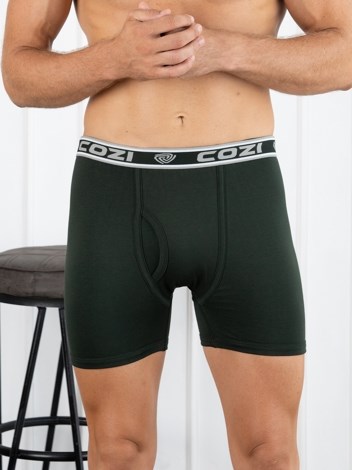 Bigshot Long Interlock Soft Combed Cotton Trunk with Ultrasoft Waistband - Green