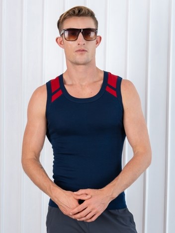 Xylo 888 RN Soft Pure 100% Combed Cotton Round Neck Sleeveless Gym Vest - Mid Blue