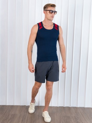 Xylo 888 RN Soft Pure 100% Combed Cotton Round Neck Sleeveless Gym Vest - Mid Blue