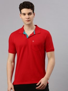 COZI 2122 Super Soft Combed Cotton Regular Fit Polo T-Shirt with Pocket - Maroon