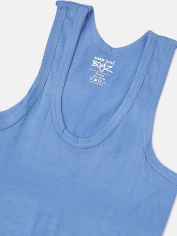 Cozi Boyz Soft Pure 100% Combed Cotton Round Neck Sleeveless Vest - Light Blue