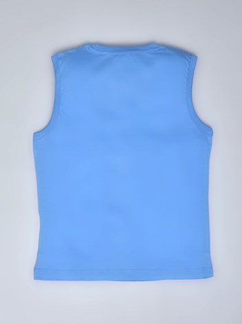 201 Premium Combed Cotton Sleeveless Tank Top - Blue Mist