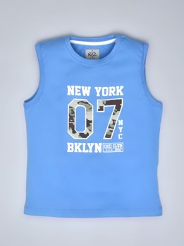 201 Premium Combed Cotton Sleeveless Tank Top - Blue Mist