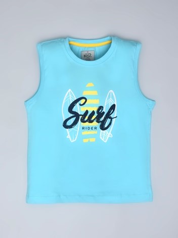 201 Premium Combed Cotton Sleeveless Tank Top - Sky Blue