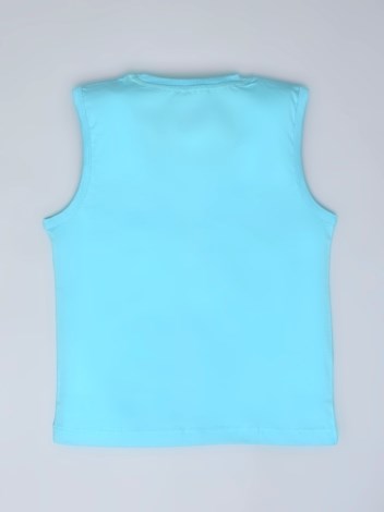 201 Premium Combed Cotton Sleeveless Tank Top - Sky Blue