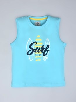 201 Premium Combed Cotton Sleeveless Tank Top - Sky Blue