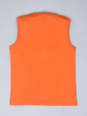 201 Premium Combed Cotton Sleeveless Tank Top - Orange