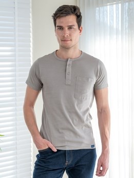 Button Tshirt Super Soft Combed Cotton Half Sleeve T-Shirt - White