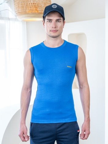 Valour Mega Soft Pure 100% Combed Cotton Round Neck Sleeveless Vest - Royal blue