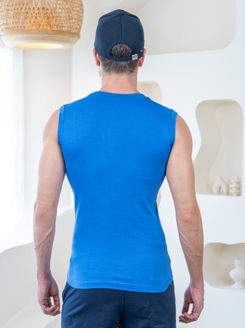 Valour Mega Soft Pure 100% Combed Cotton Round Neck Sleeveless Vest - Royal blue