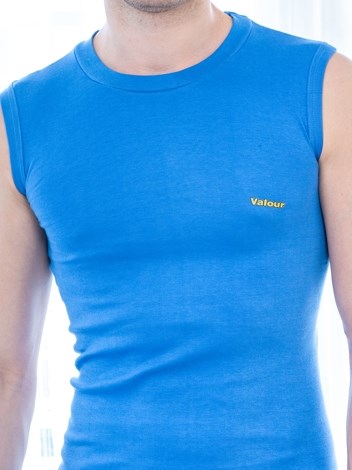 Valour Mega Soft Pure 100% Combed Cotton Round Neck Sleeveless Vest - Royal blue