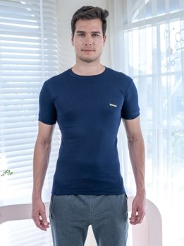 Valour Tees Soft Pure 100% Combed Cotton Round Neck Half Sleeve Vest - Navy